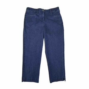 Kim Rogers Size 6 Straight Leg Crop Denim Jeans Blue Mid Rise Dark Wash